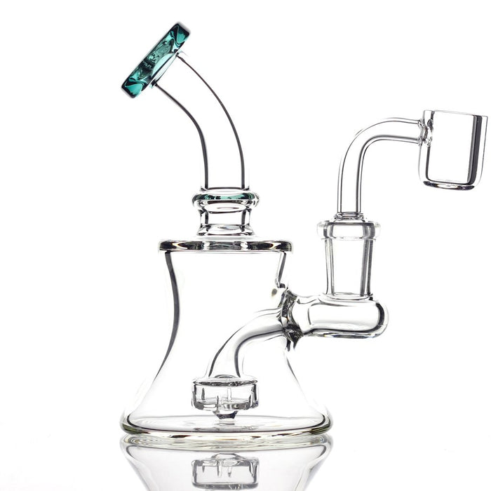 The Gorgeous Lip Wrap Glass Mini Pulse Dab Rig With 14mm Female Banger Hanger And Includes 14mm Premium Quartz Banger