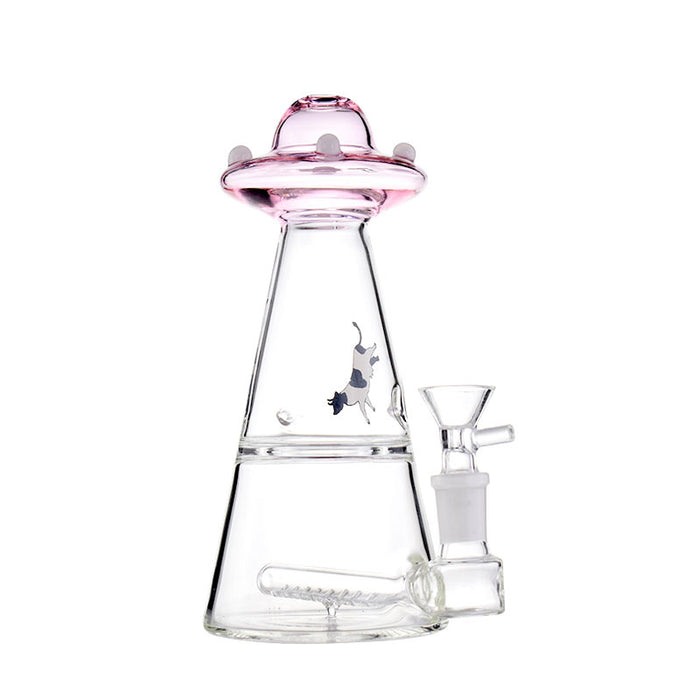 The 7 Inches UFO Vortex Glass Bong With Inline Perc