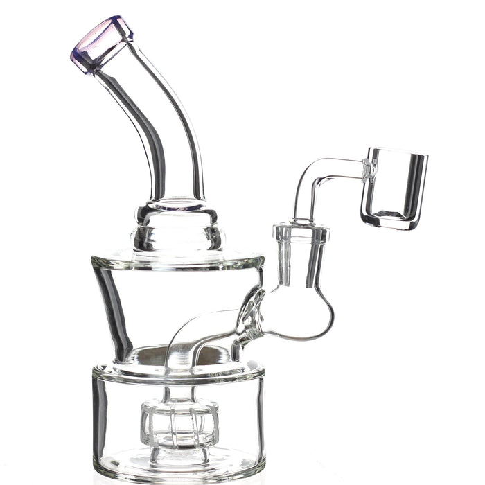 The Sleek Piece Features A Slitted Disk Percolator Glass Temple Dab Rig Mini Bong