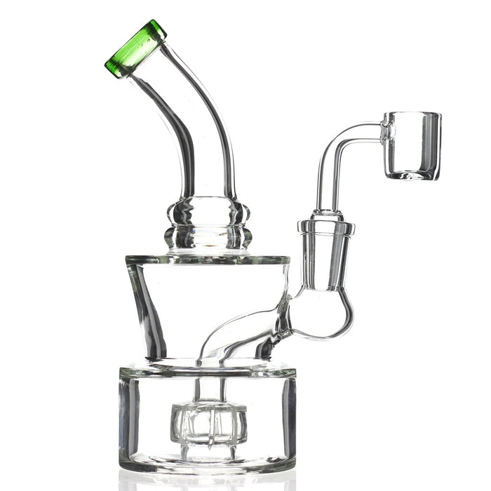 The Sleek Piece Features A Slitted Disk Percolator Glass Temple Dab Rig Mini Bong