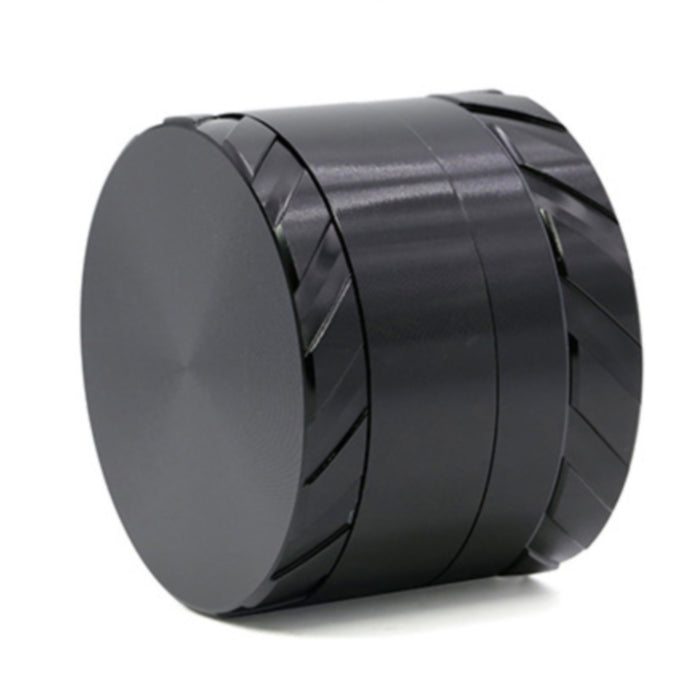 Tire Print Buckle 4 Part Aluminum Alloy 63MM  Grinder-Black