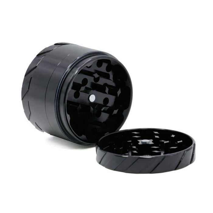Tire Print Buckle 4 Part Aluminum Alloy 63MM  Grinder-Black
