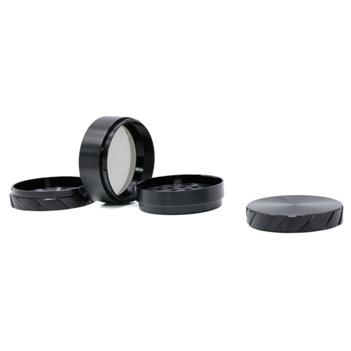 Tire Print Buckle 4 Part Aluminum Alloy 63MM  Grinder-Black