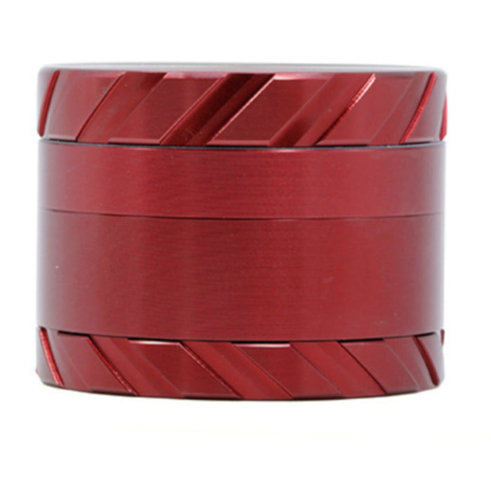 Tire Print Buckle 4 Part Aluminum Alloy 63MM Grinder-Red