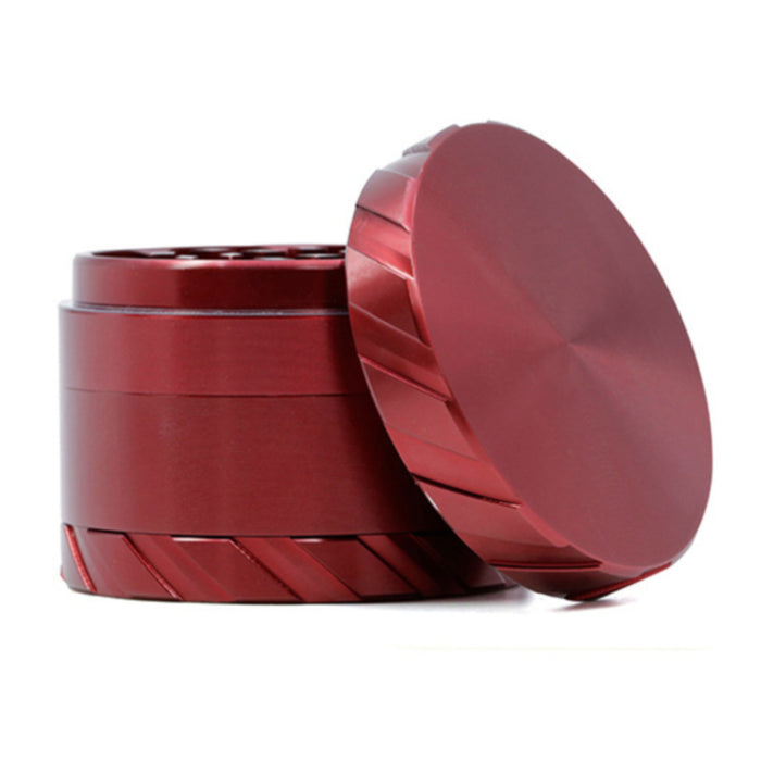 Tire Print Buckle 4 Part Aluminum Alloy 63MM Grinder-Red