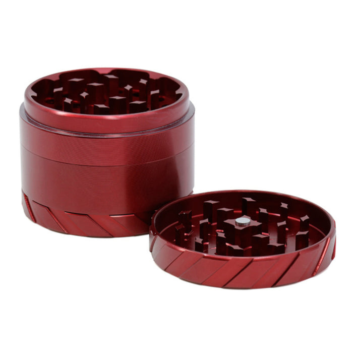 Tire Print Buckle 4 Part Aluminum Alloy 63MM Grinder-Red