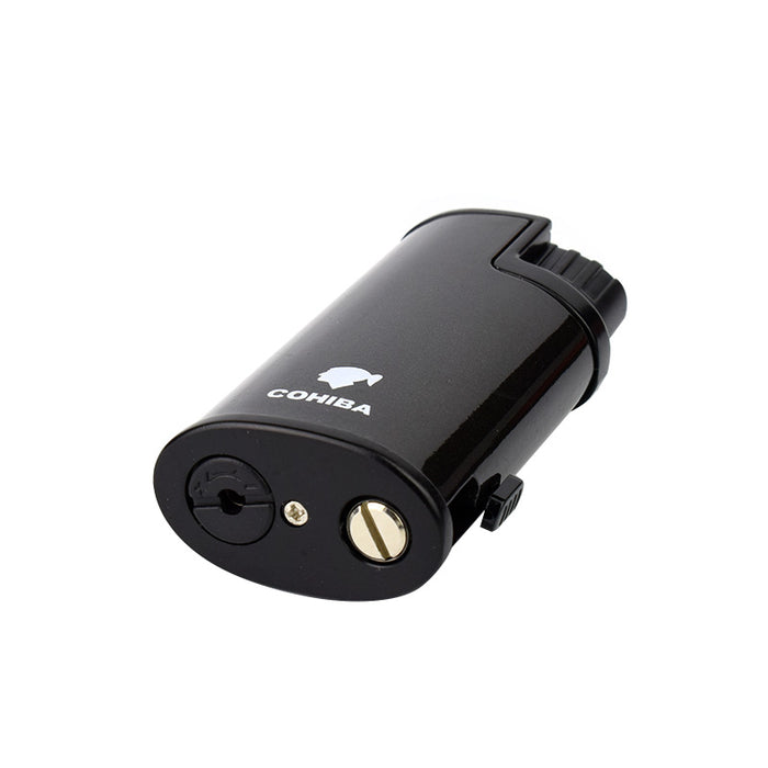 Triple Flame Cigar Lighter With Cigar Punch