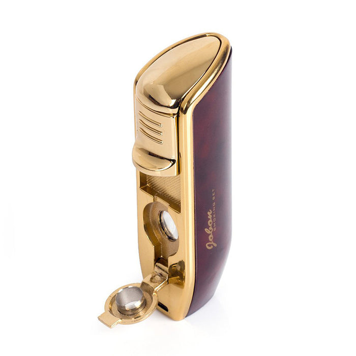 Triple Jet Flame Torch Lighter With Fold-Out Punch Cutter