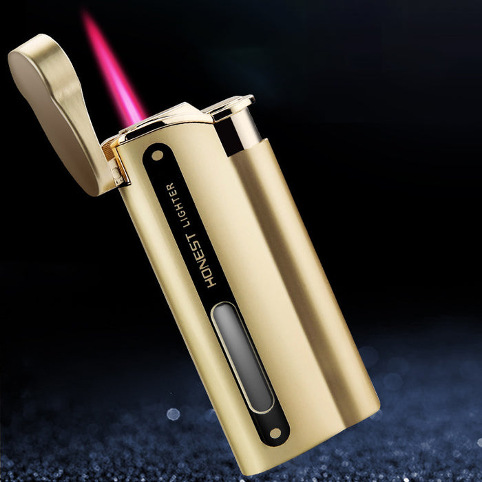 Visible Gas Window Red Flame Lighter