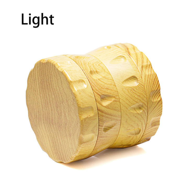 63MM Wooden Four-Layer Zinc Alloy Tooth Chamfered Smoke Grinder-Light