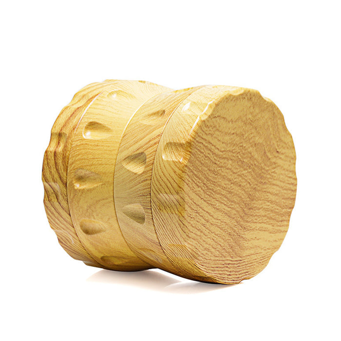 63MM Wooden Four-Layer Zinc Alloy Tooth Chamfered Smoke Grinder-Light