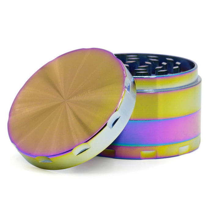 Zinc Alloy 4 Piece 63MM Rainbow Color Chamfered Herb Grinder