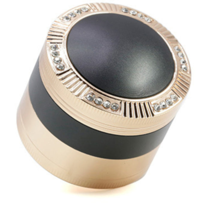 Zinc Alloy 52MM Four-Layer Dome Cover With Drill Herb Grinder-Black-Gold