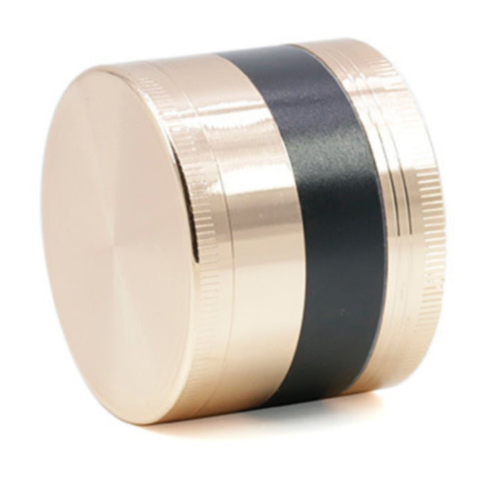 Zinc Alloy 52MM Four-Layer Dome Cover With Drill Herb Grinder-Black-Gold