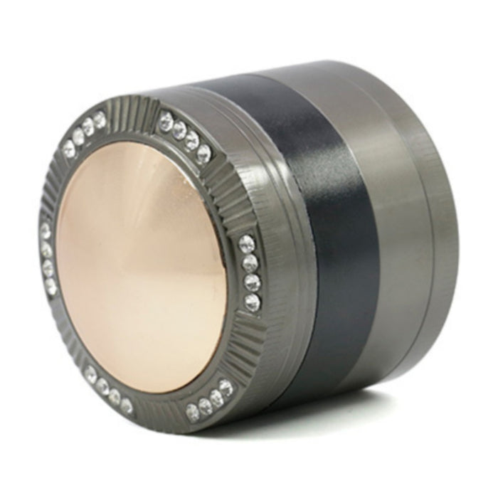 Zinc Alloy 52MM Four-Layer Dome Cover With Drill Herb Grinder-Black-Gun