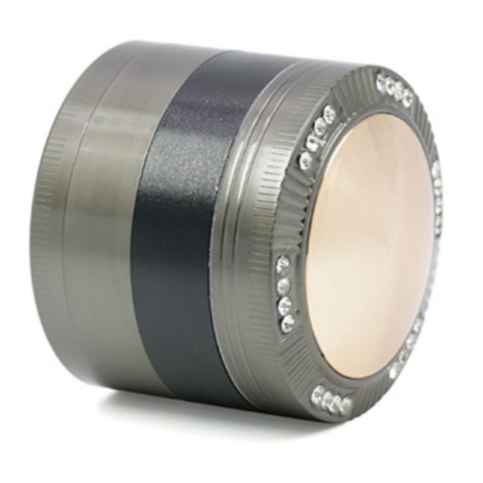 Zinc Alloy 52MM Four-Layer Dome Cover With Drill Herb Grinder-Black-Gun