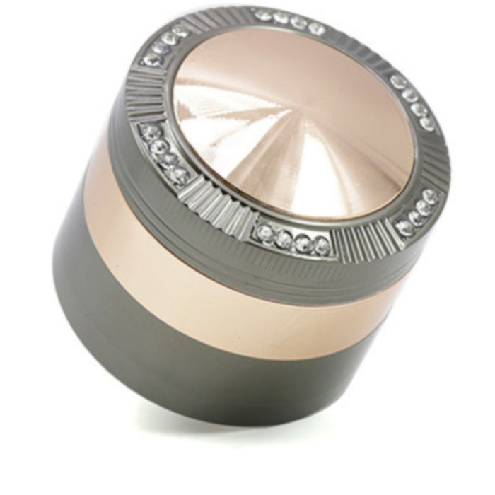 Zinc Alloy 52MM Four-Layer Dome Cover With Drill Herb Grinder-Gun-Gold