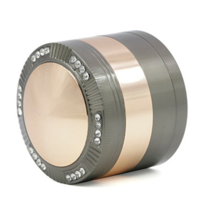 Zinc Alloy 52MM Four-Layer Dome Cover With Drill Herb Grinder-Gun-Gold