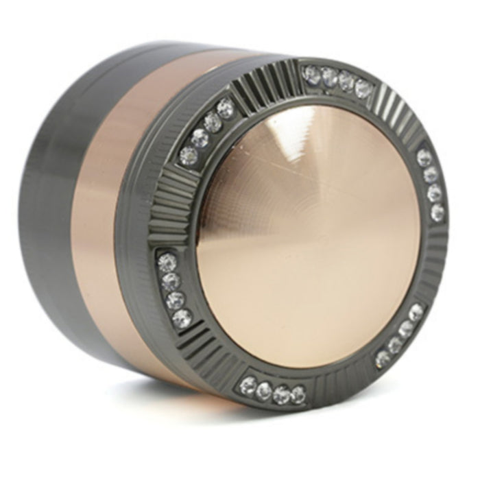 Zinc Alloy 52MM Four-Layer Dome Cover With Drill Herb Grinder-Gun-Gold