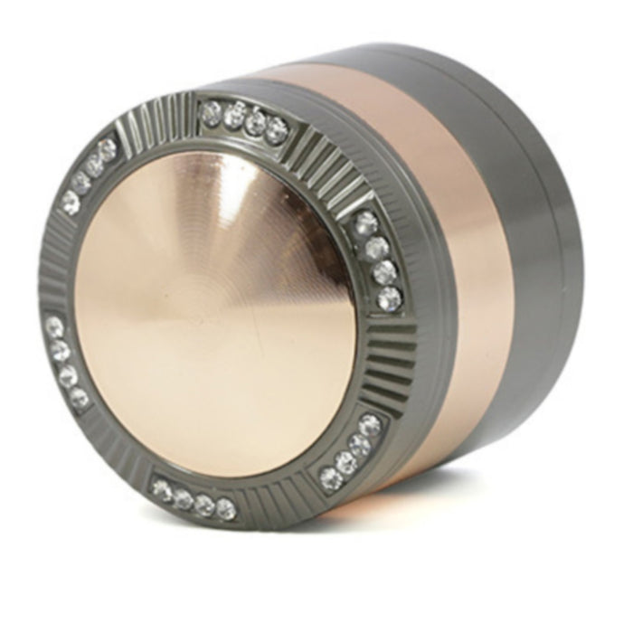 Zinc Alloy 52MM Four-Layer Dome Cover With Drill Herb Grinder-Gun-Gold