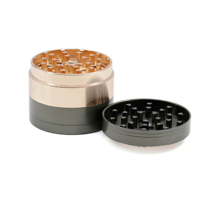 Zinc Alloy 52MM Four-Layer Dome Cover With Drill Herb Grinder-Gun-Gold