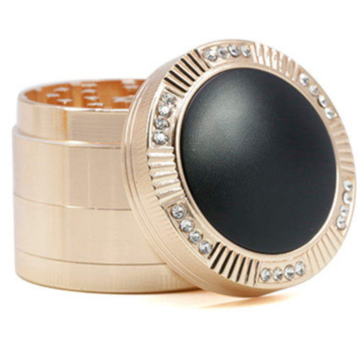 Zinc Alloy 52MM Four-Layer Dome Cover With Drill Herb Grinder-Rose-Gold