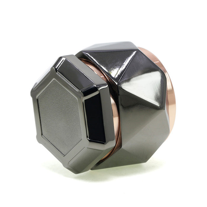 Zinc Alloy Four Layers 63mm Hexagonal Diamond Cut Edge Design Multicolor Smoke Grinder-Gun Black