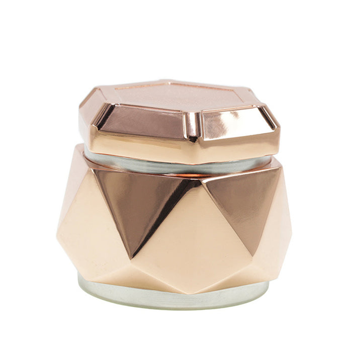 Zinc Alloy Four Layers 63mm Hexagonal Diamond Cut Edge Design Multicolor Smoke Grinder-Rose Gold