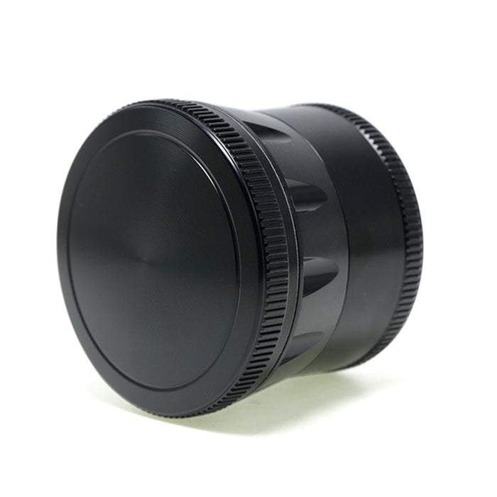 50MM Zinc Alloy Four-layer Metal Chamfer Smoke Grinder-Black Color