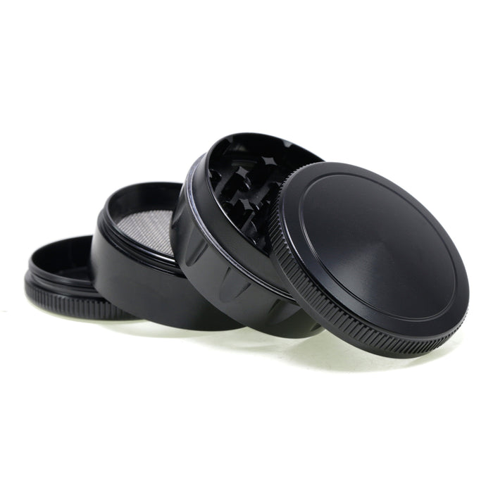 60MM Zinc Alloy Four-layer Metal Chamfer Smoke Grinder-Black Color