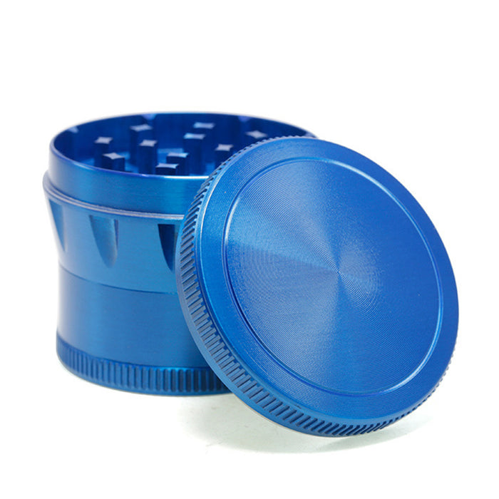 50MM Zinc Alloy Four-layer Metal Chamfer Smoke Grinder-Blue Color