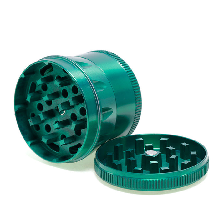 50MM Zinc Alloy Four-layer Metal Chamfer Smoke Grinder-Green Color