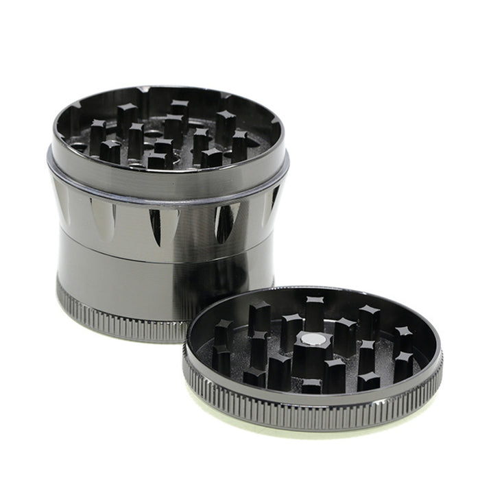 50MM Zinc Alloy Four-layer Metal Chamfer Smoke Grinder-Gun Black Color