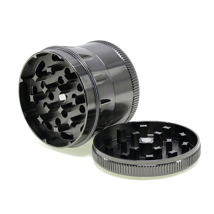 60MM Zinc Alloy Four-layer Metal Chamfer Smoke Grinder-Gun Black Color