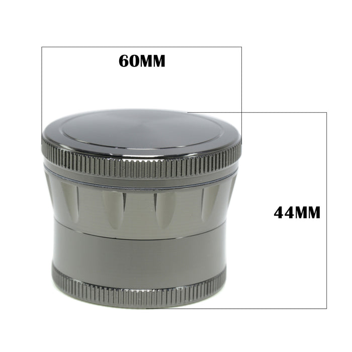 50MM Zinc Alloy Four-layer Metal Chamfer Smoke Grinder-Gun Black Color
