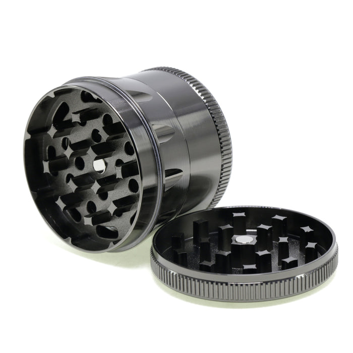 50MM Zinc Alloy Four-layer Metal Chamfer Smoke Grinder-Gun Black Color