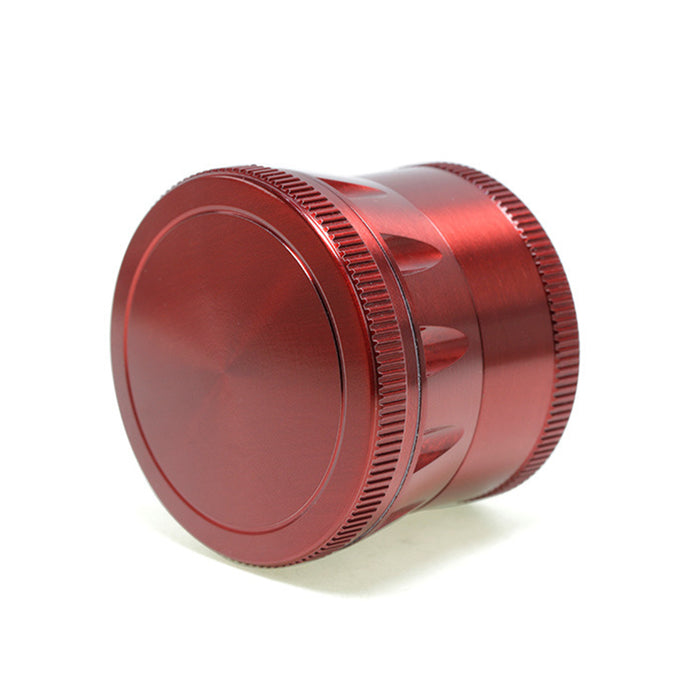 50MM Zinc Alloy Four-layer Metal Chamfer Smoke Grinder-Red Color