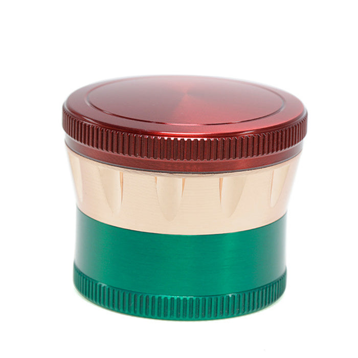 60MM Zinc Alloy Four-layer Metal Chamfer Smoke Grinder-Spell Color
