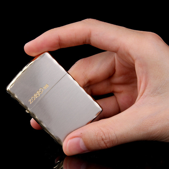 Zorro Lace Carving Gold Kerosene Lighter